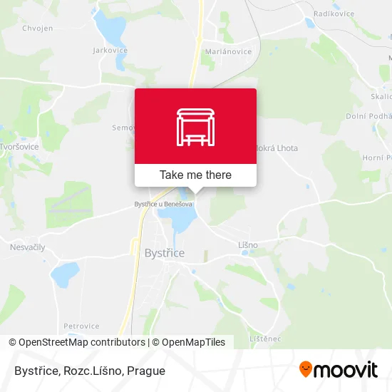 Карта Bystřice, Rozc.Líšno