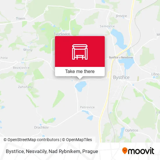 Карта Bystřice, Nesvačily, Nad Rybníkem