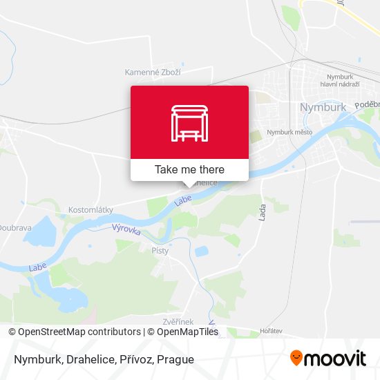 Nymburk, Drahelice, Přívoz map