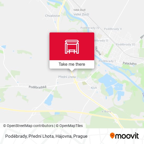 Poděbrady, Přední Lhota, Hájovna map