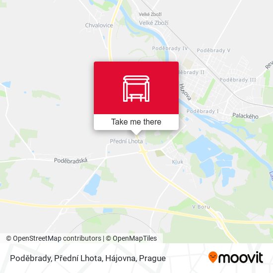 Poděbrady, Přední Lhota, Hájovna map