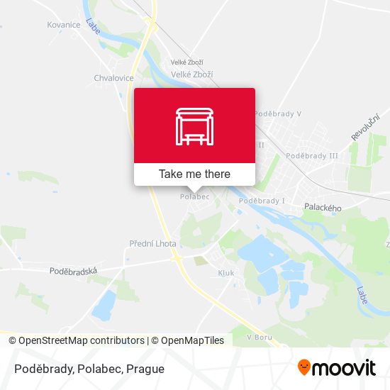 Poděbrady, Polabec map