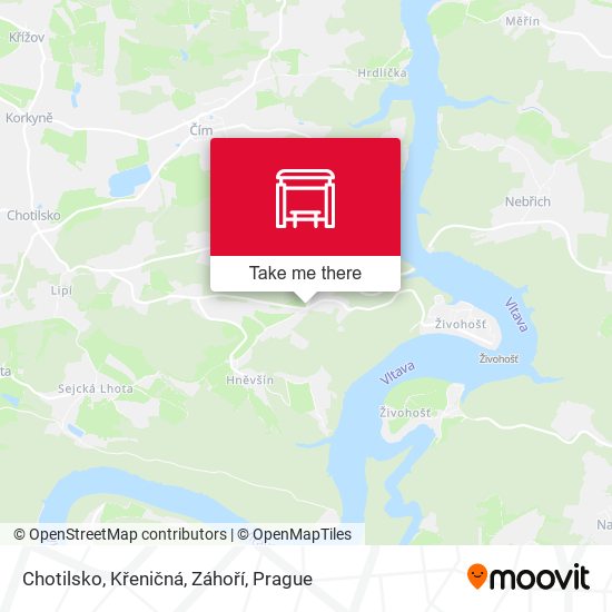 Chotilsko, Křeničná, Záhoří map