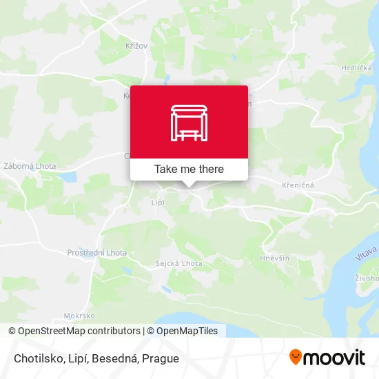 Карта Chotilsko, Lipí, Besedná