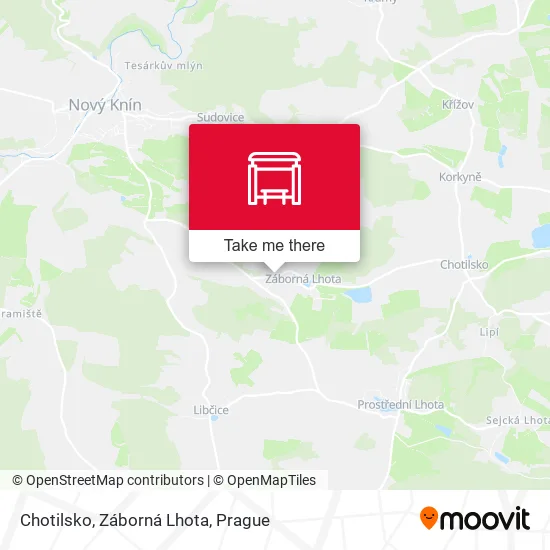 Карта Chotilsko, Záborná Lhota