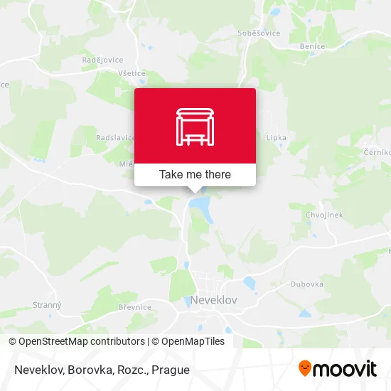 Карта Neveklov, Borovka, Rozc.