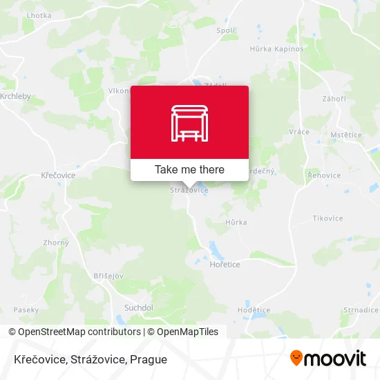 Карта Křečovice, Strážovice