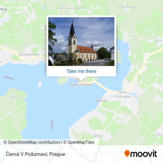 Černá V Pošumaví map