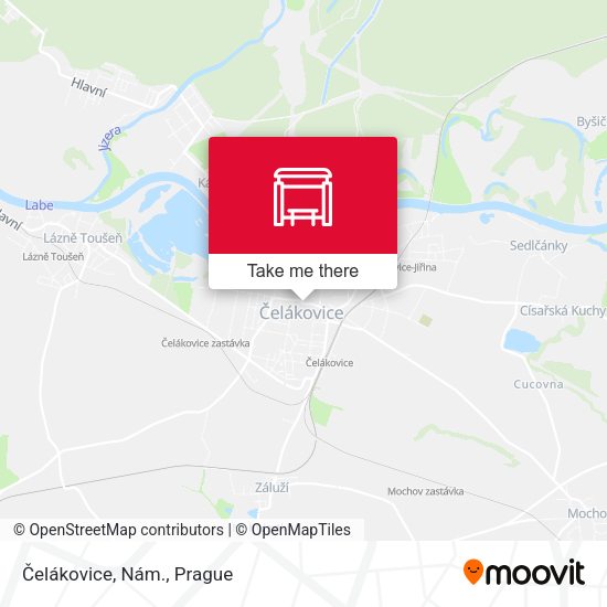 Карта Čelákovice, Nám.