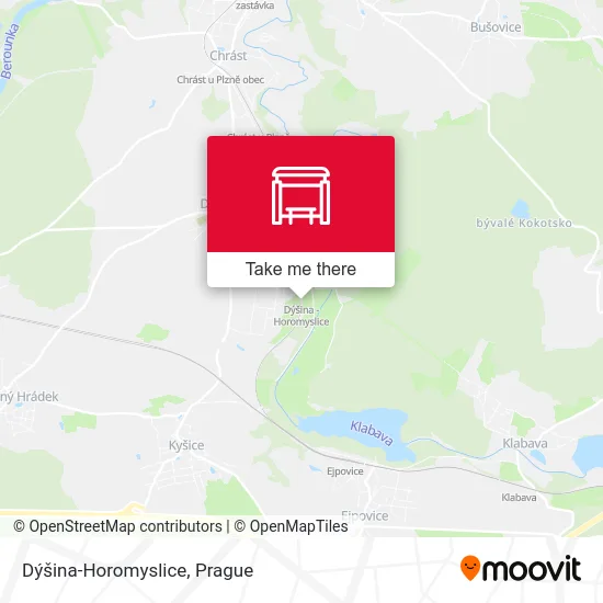 Карта Dýšina-Horomyslice