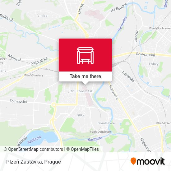 Plzeň Zastávka map
