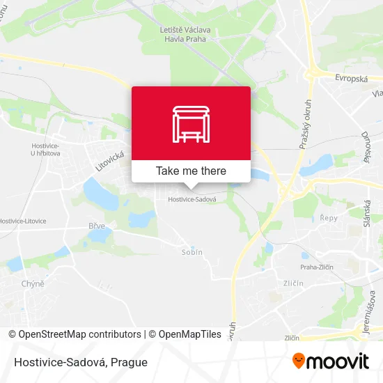 Карта Hostivice-Sadová