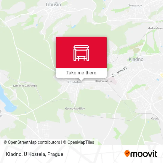 Карта Kladno, U Kostela