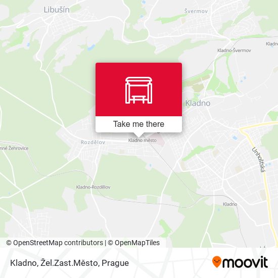 Kladno, Žel.Zast.Město map