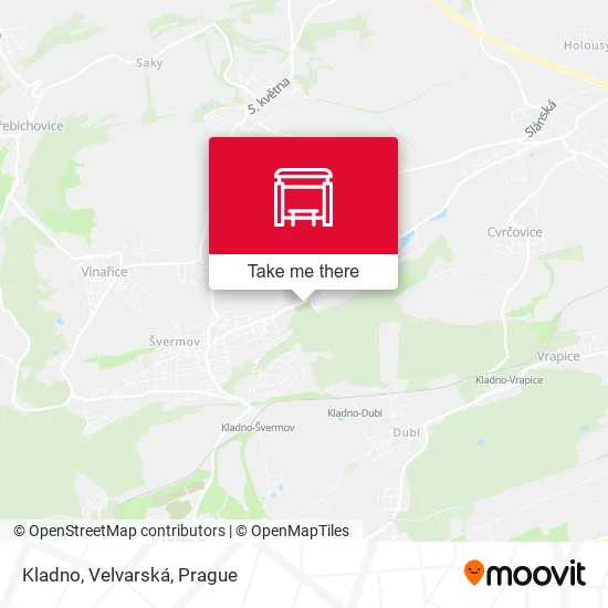 Карта Kladno, Velvarská