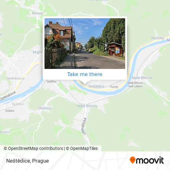 Neštědice map