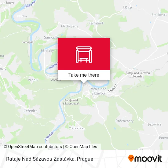Карта Rataje Nad Sázavou Zastávka