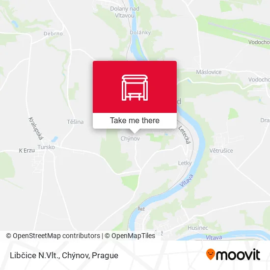 Карта Libčice N.Vlt., Chýnov
