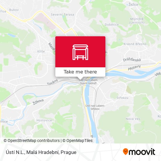 Ústí N.L., Malá Hradební map