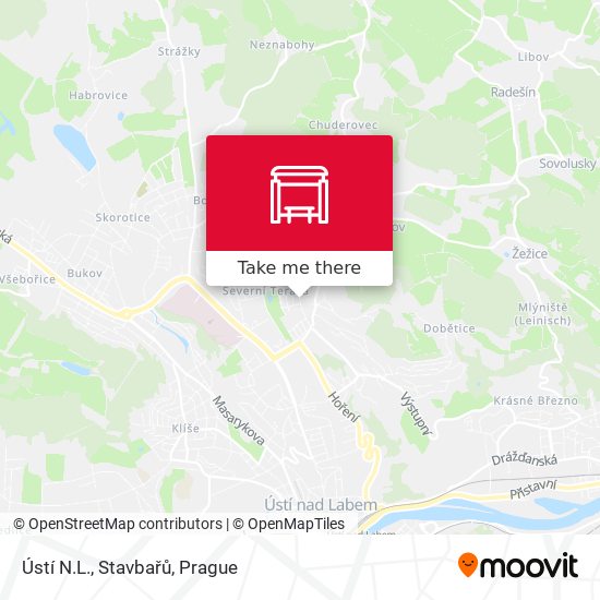 Ústí N.L., Stavbařů map