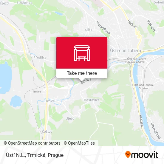 Карта Ústí N.L., Trmická