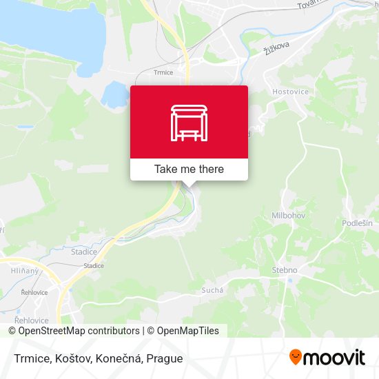 Карта Trmice, Koštov, Konečná