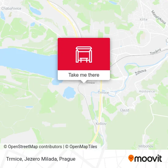 Карта Trmice, Jezero Milada
