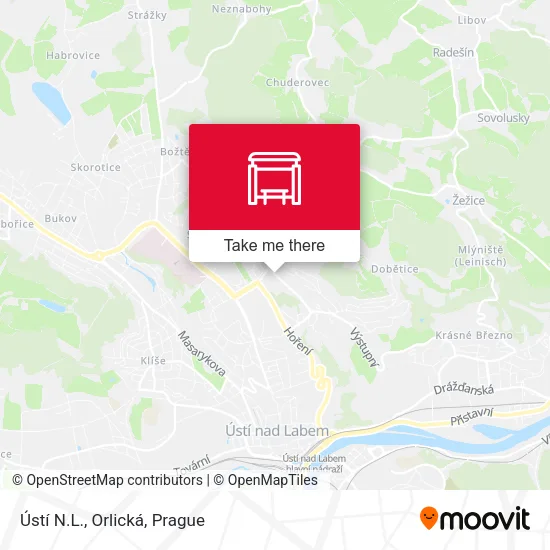 Карта Ústí N.L., Orlická