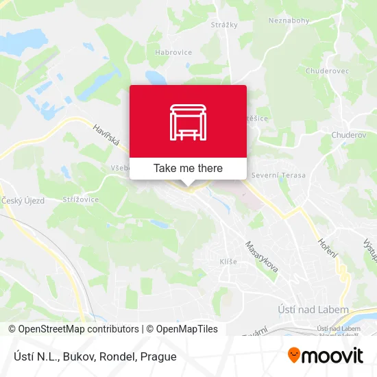 Карта Ústí N.L., Bukov, Rondel