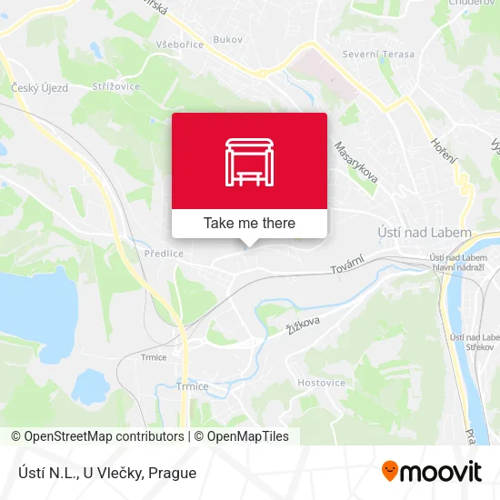 Карта Ústí N.L., U Vlečky