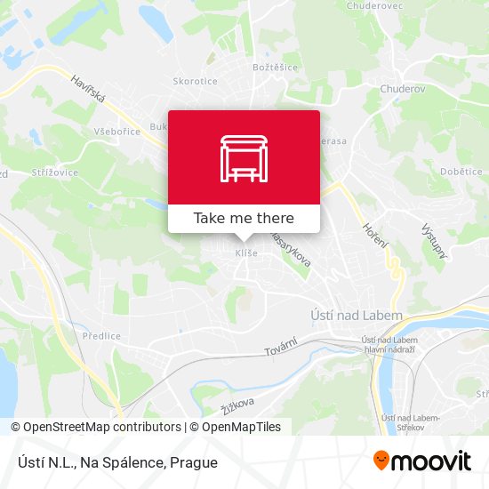 Ústí N.L., Na Spálence map