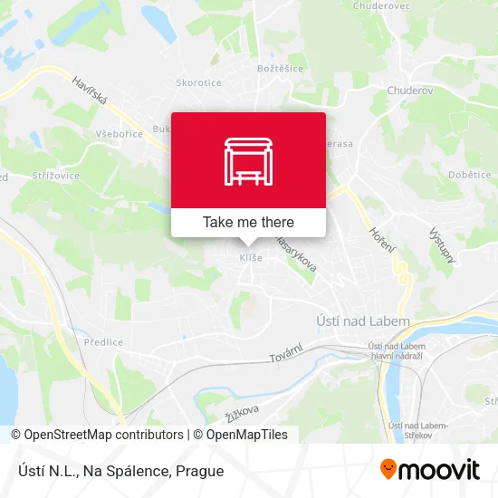 Карта Ústí N.L., Na Spálence