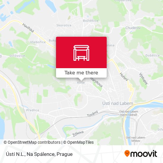Ústí N.L., Na Spálence map