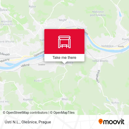 Карта Ústí N.L., Olešnice