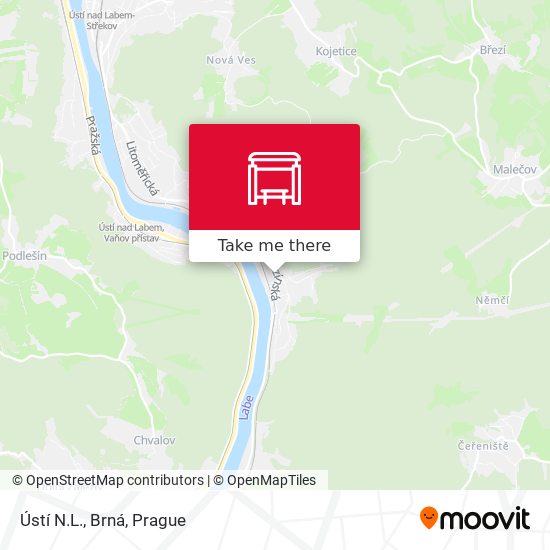 Ústí N.L., Brná map
