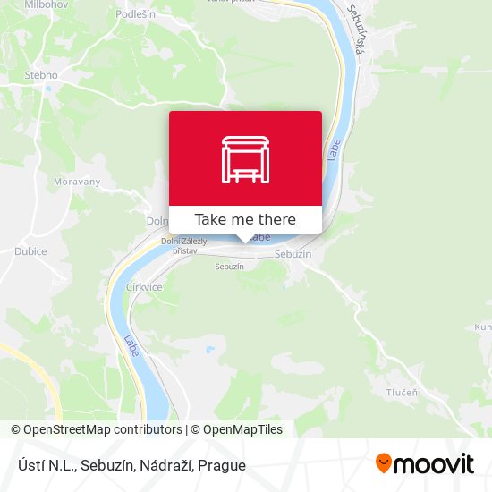 Ústí N.L., Sebuzín, Nádraží map