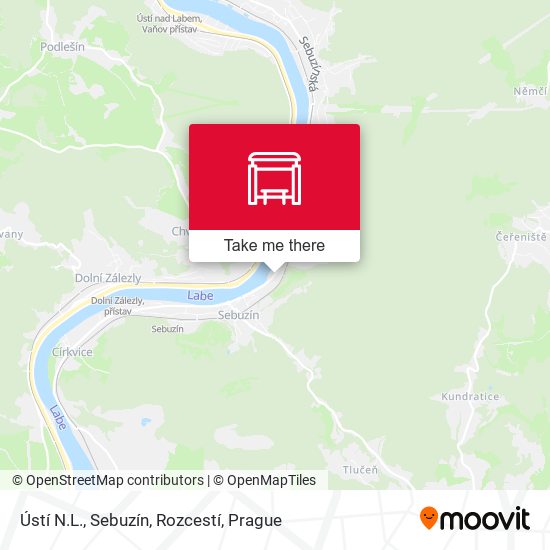 Ústí N.L., Sebuzín, Rozcestí map