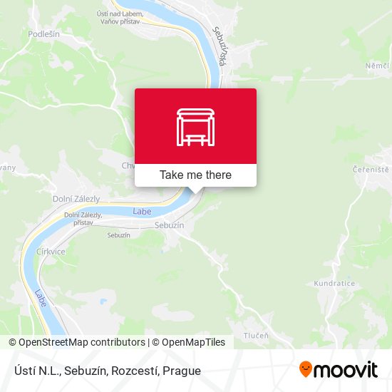 Ústí N.L., Sebuzín, Rozcestí map