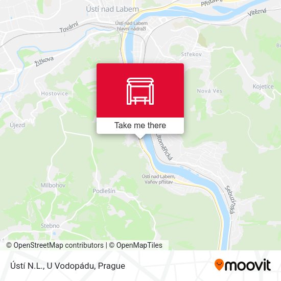 Карта Ústí N.L., U Vodopádu