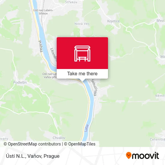 Карта Ústí N.L., Vaňov