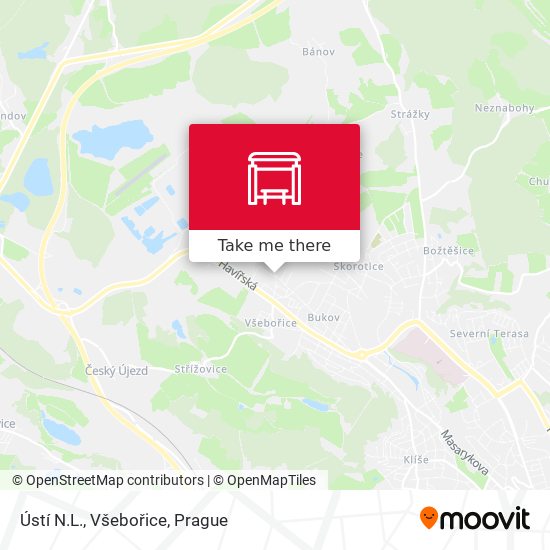 Ústí N.L., Všebořice map