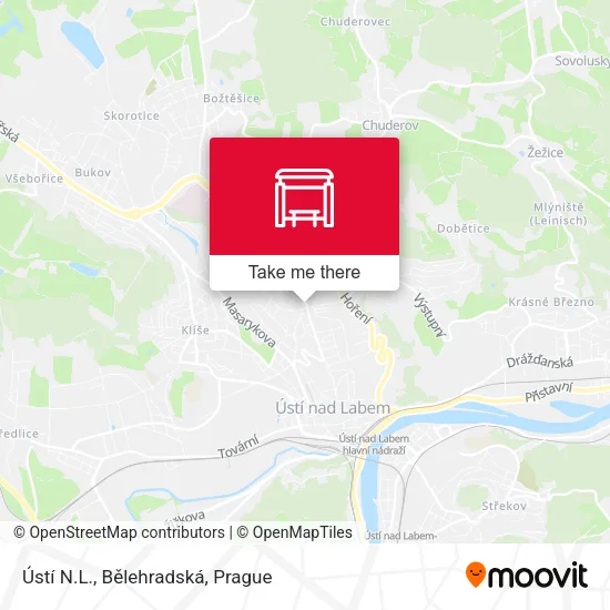 Карта Ústí N.L., Bělehradská