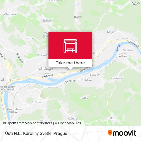 Ústí N.L., Karolíny Světlé map
