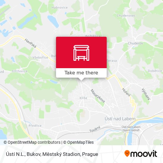 Ústí N.L., Bukov, Městský Stadion map