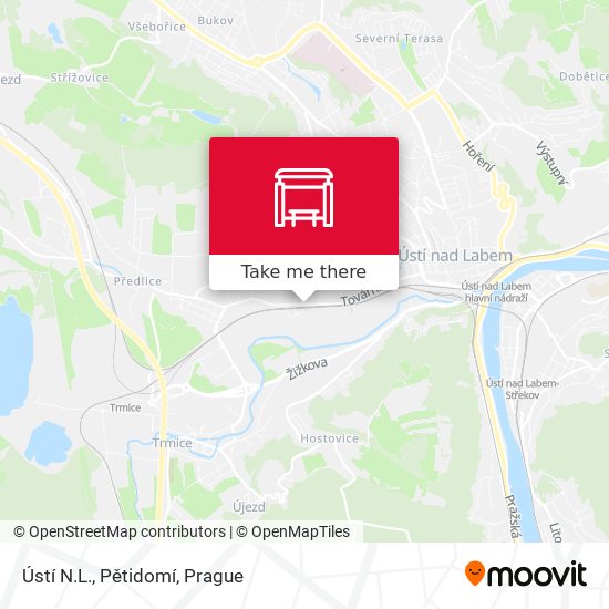 Ústí N.L., Pětidomí map