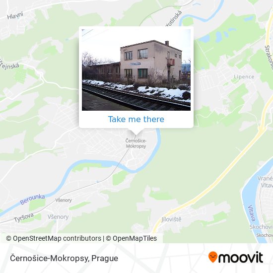 Černošice-Mokropsy map