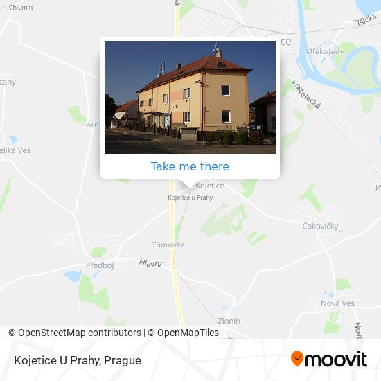 Kojetice U Prahy map