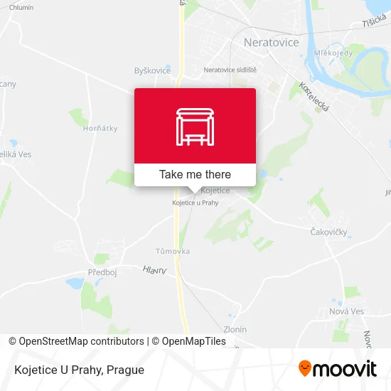 Карта Kojetice U Prahy