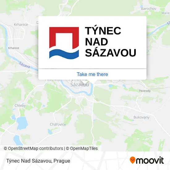 Карта Týnec Nad Sázavou