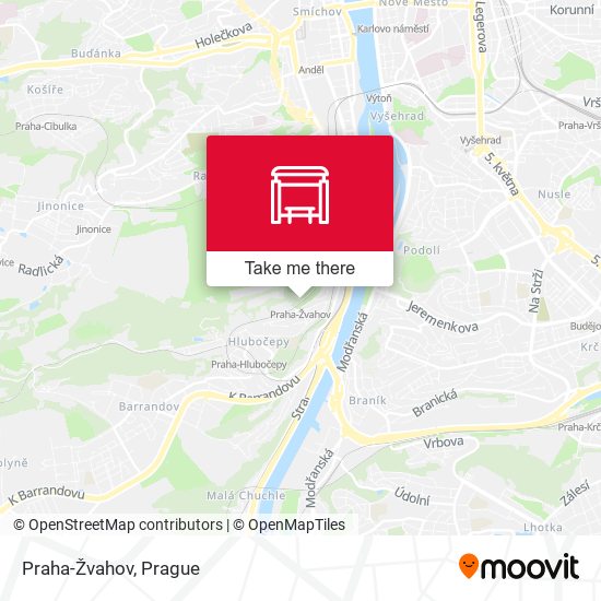 Praha-Žvahov map